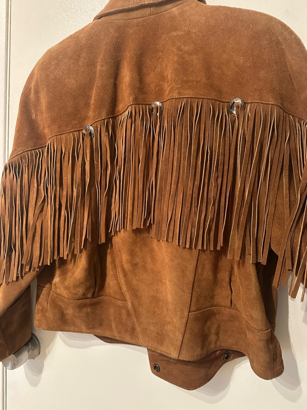 Vintage Suede Fringe heavy Jacket - Brown - Picture 8 of 9